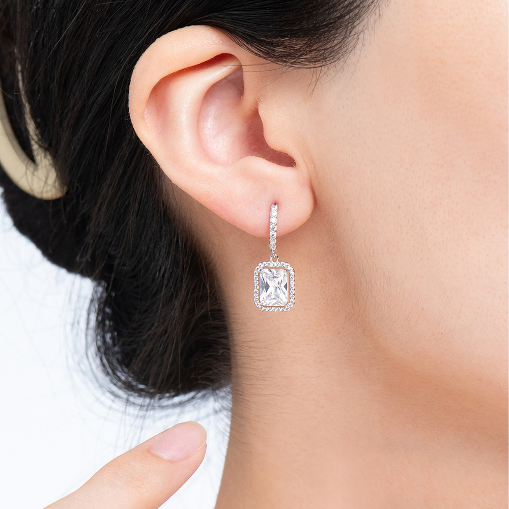 Francesca Drop Hoop Earrings