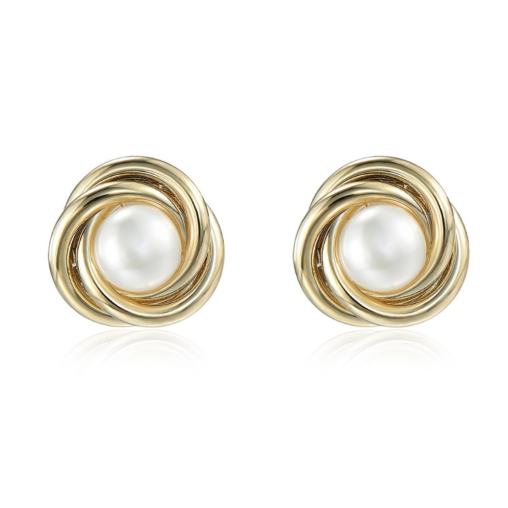 Deia Freshwater Pearl Stud Earrings - 925 Silver Post