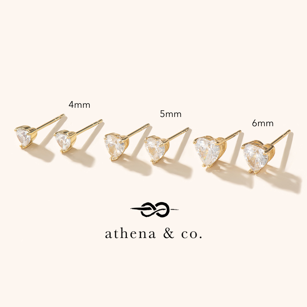 Mahi Heart Solitaire Stud Earrings