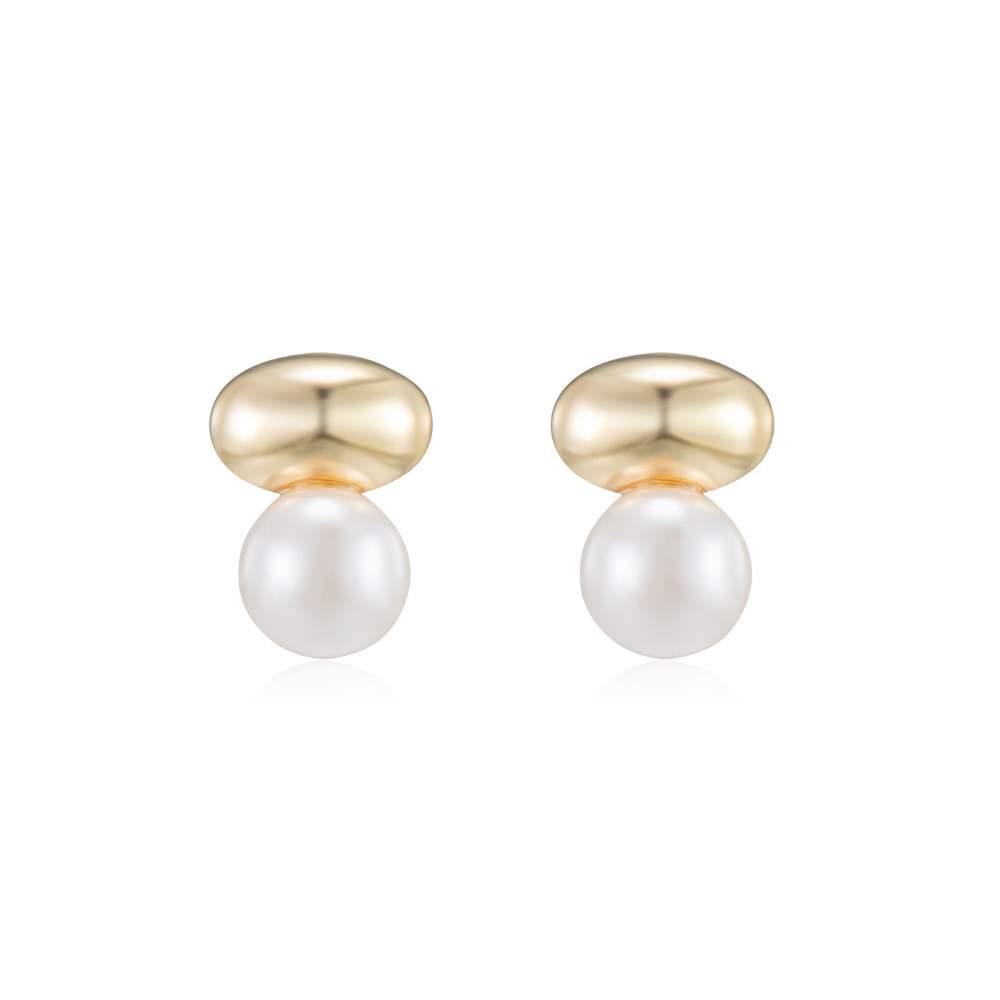 Meadow Pearl Pebble Drop Earrings - 925 Silver Post