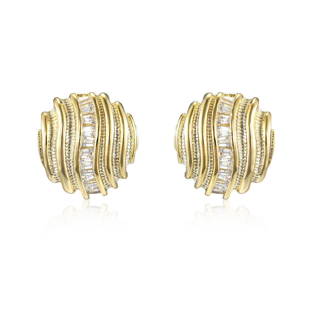 Mica Button Stud Earrings