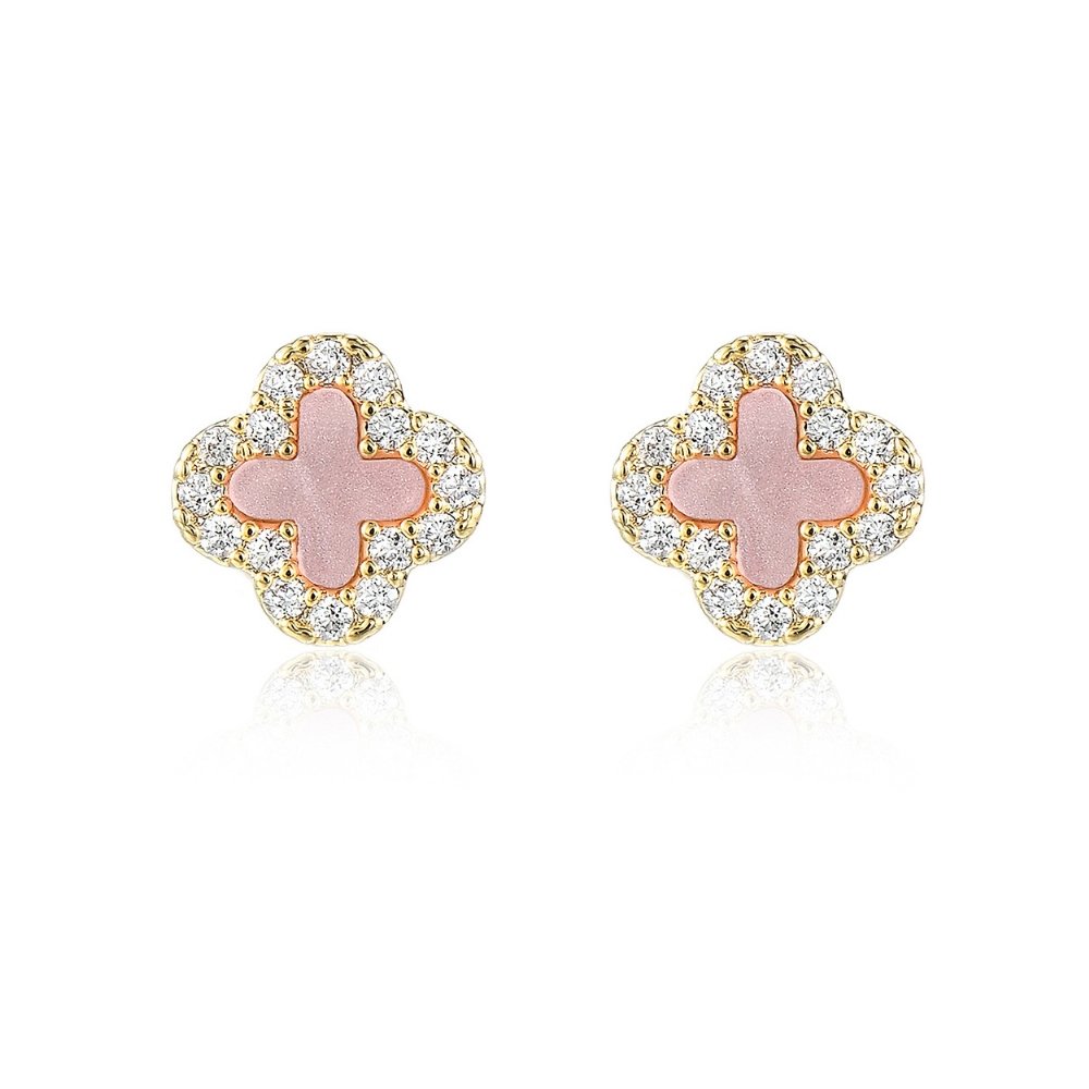 Suki Clover Stud Earrings - 925 Silver Post
