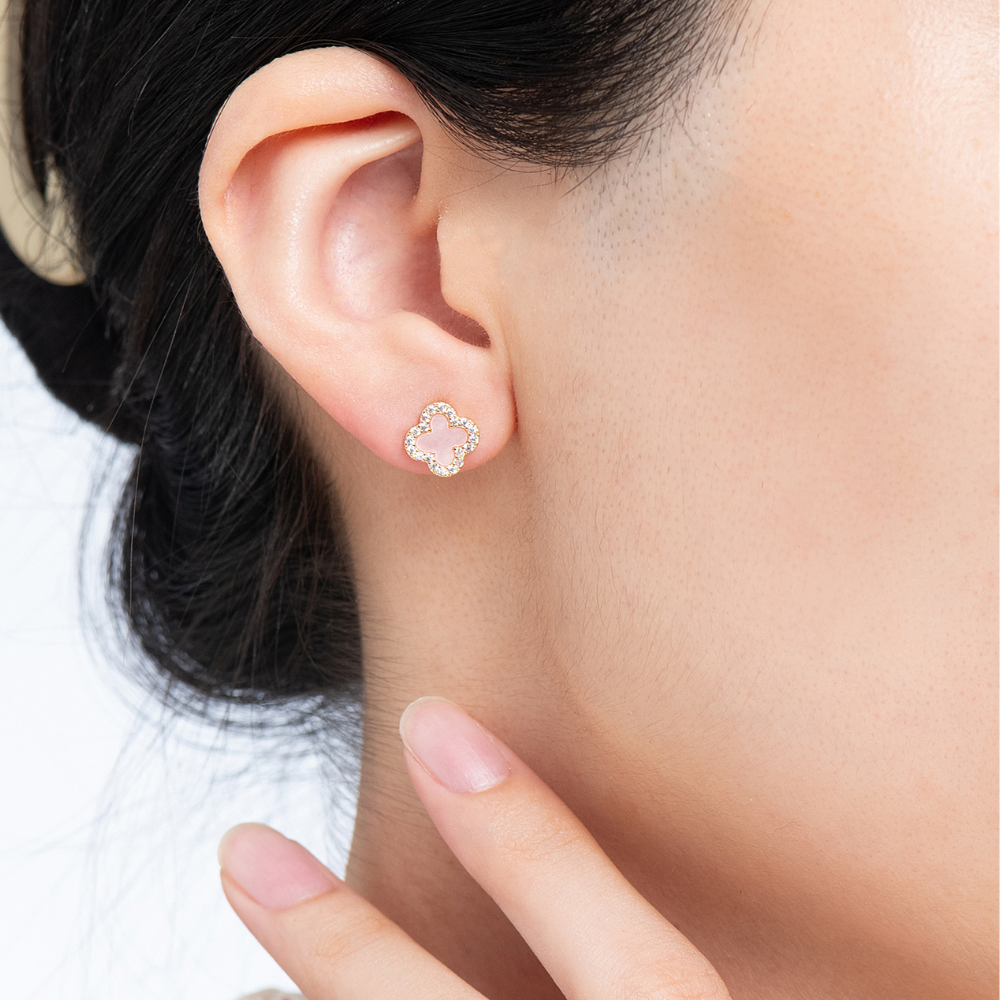 Suki Clover Stud Earrings - 925 Silver Post