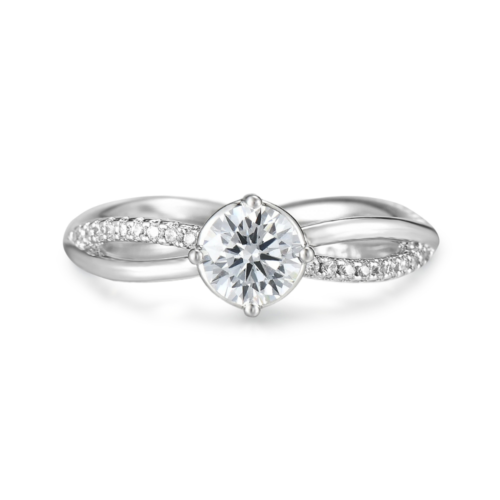 Zia Solitaire Ring with Infinity Design Band