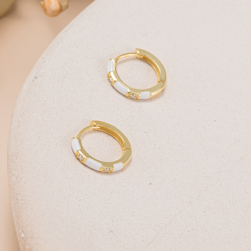 Rean Enamel Hoop Earrings