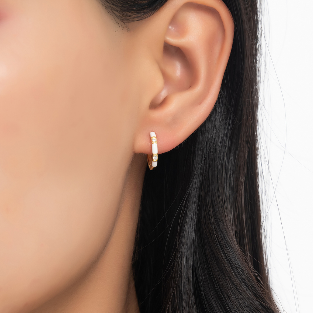 Rean Enamel Hoop Earrings
