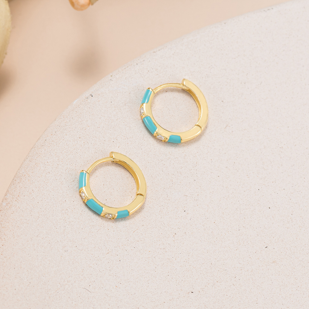 Rean Enamel Hoop Earrings