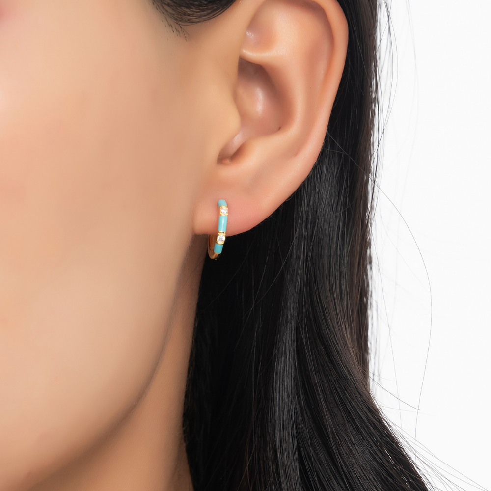 Rean Enamel Hoop Earrings