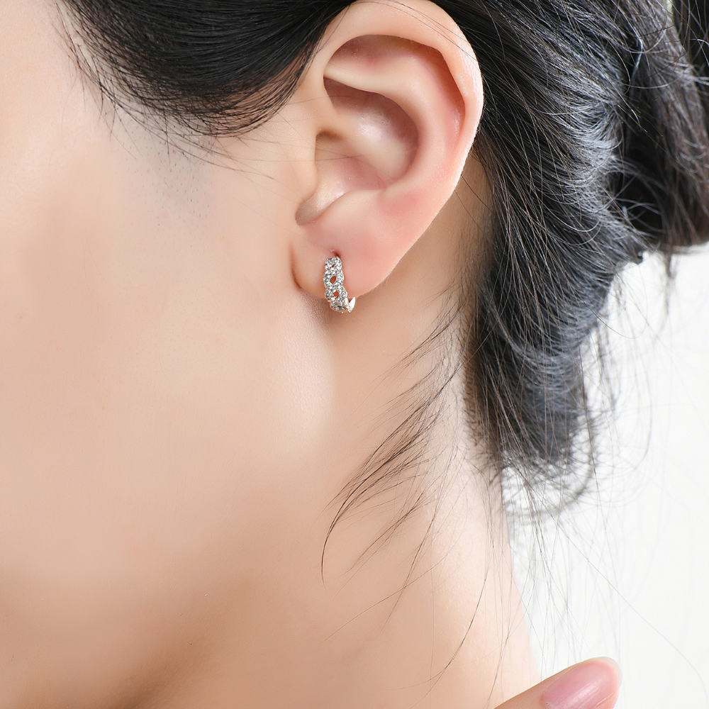 Alisha Infinity Huggie Hoop Earrings