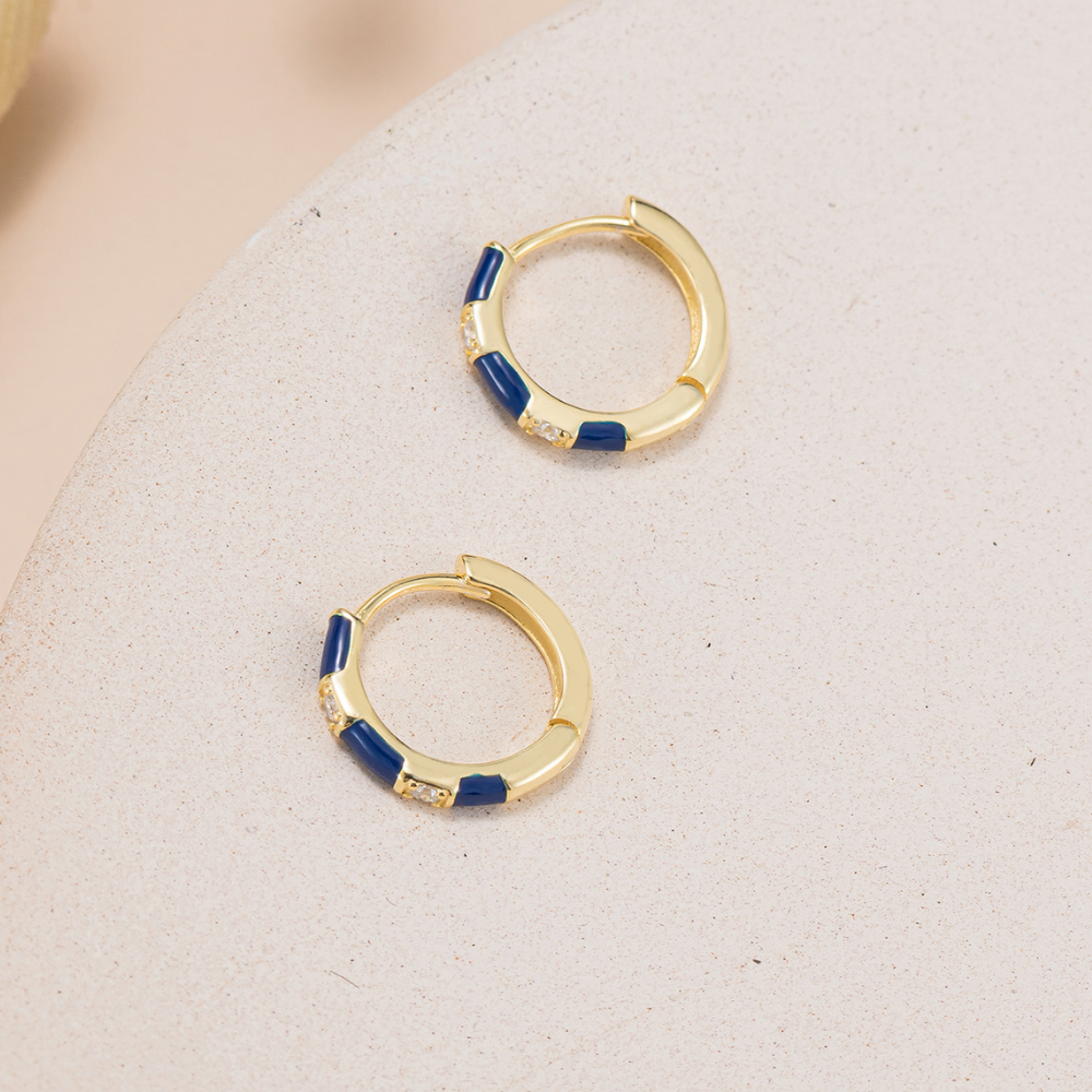 Rean Enamel Hoop Earrings