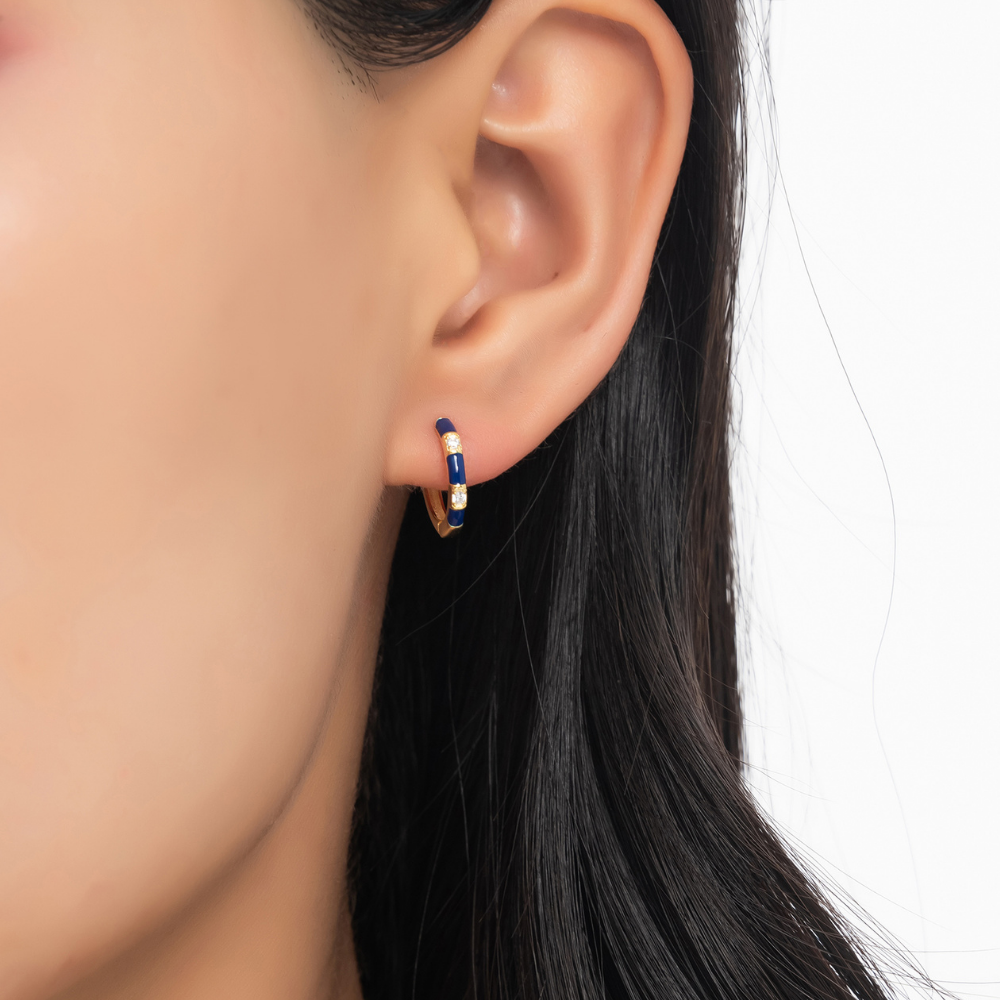 Rean Enamel Hoop Earrings