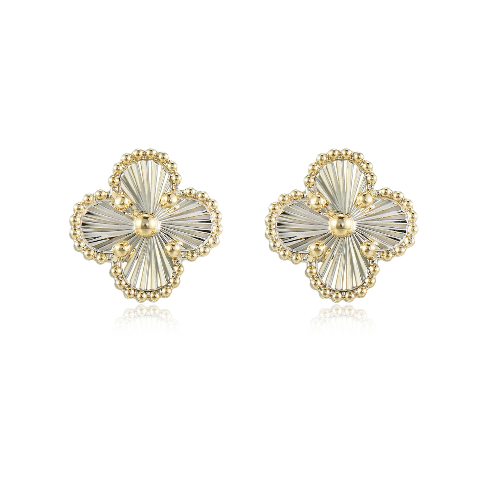 Tara Clover Stud Earrings - 925 Silver Post