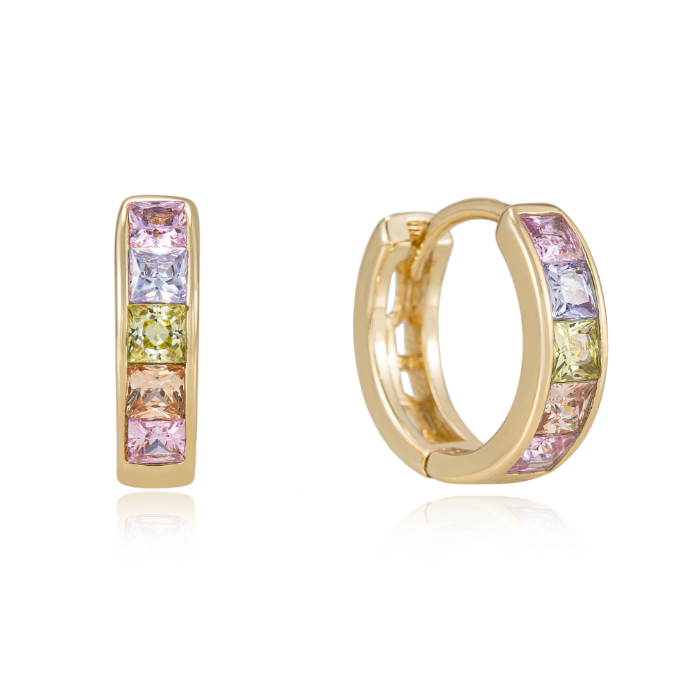 Candy Tricolor Hoop Earrings