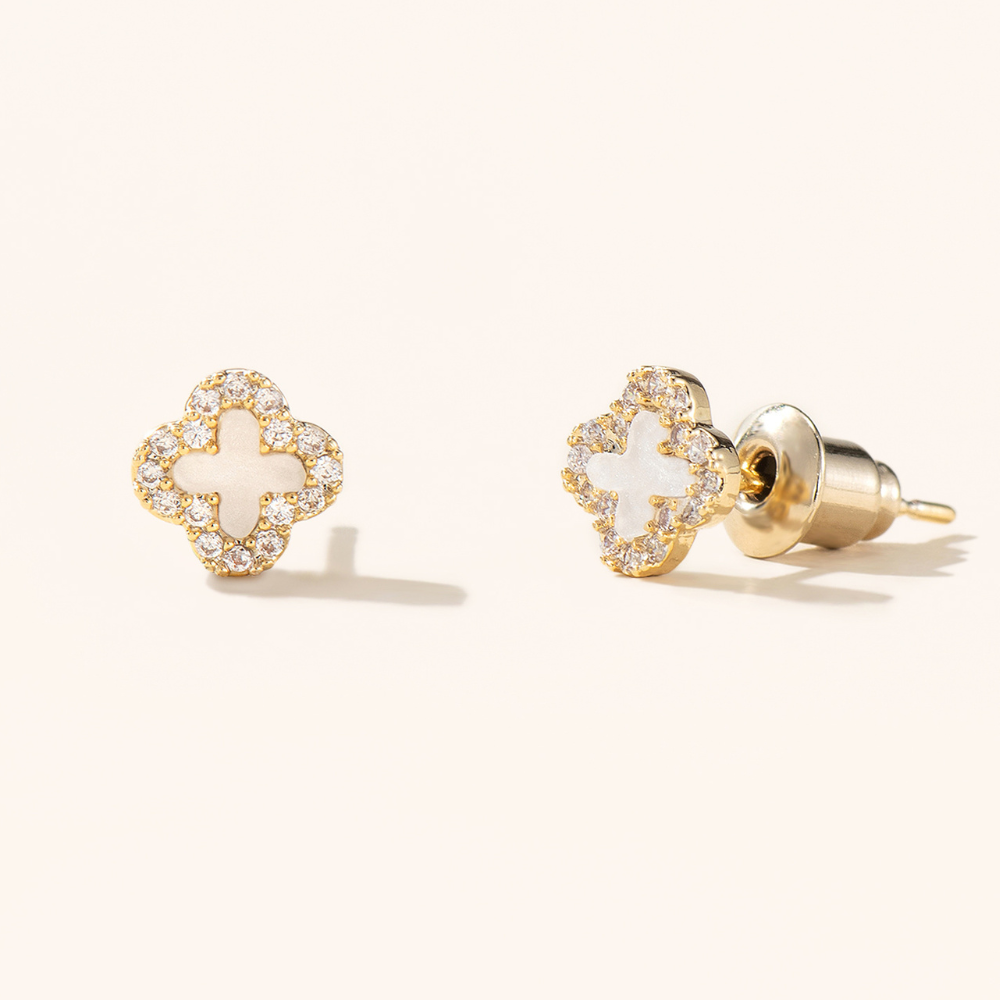 Suki Clover Stud Earrings - 925 Silver Post