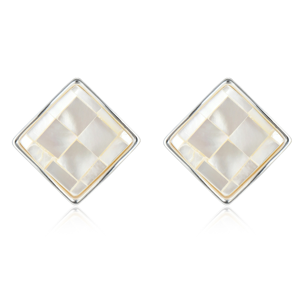 Ruth Mother of Pearl Statement Stud Earrings