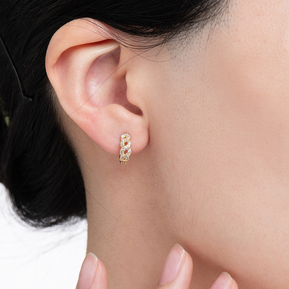 Alisha Infinity Huggie Hoop Earrings