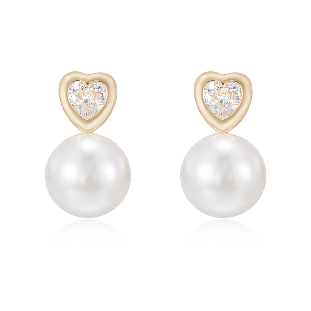 Piper Pearl Heart Stud Earrings