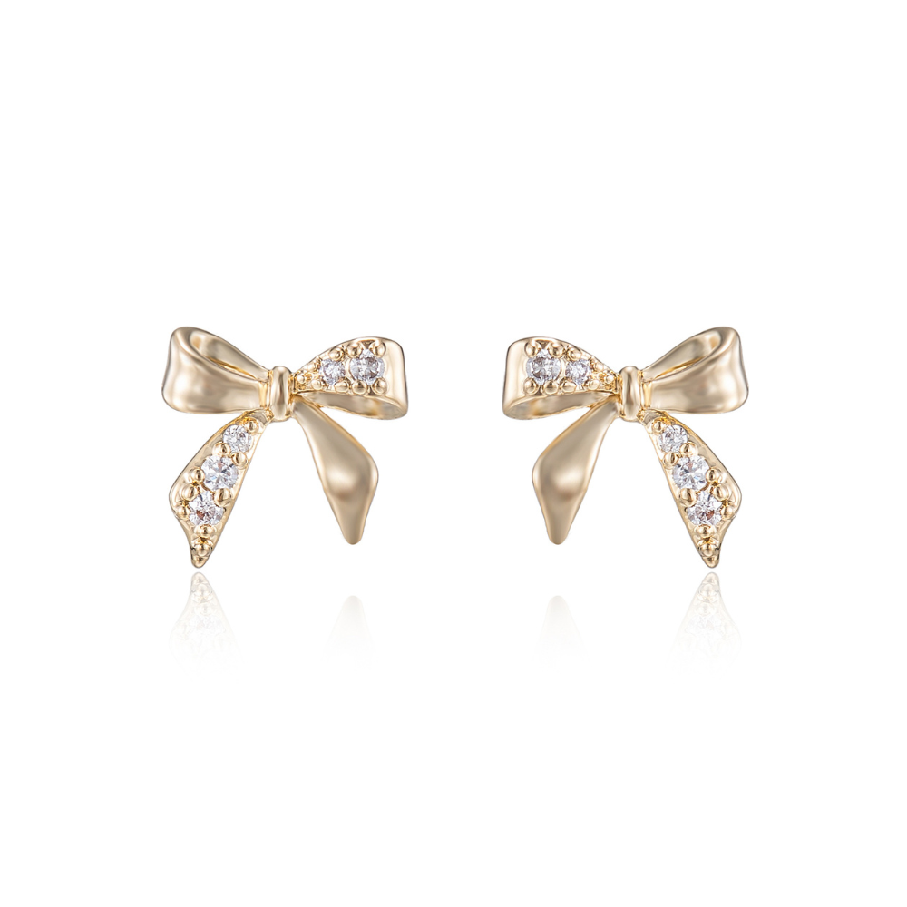 Colette Mini Bow Stud Earrings - 925 Silver Post