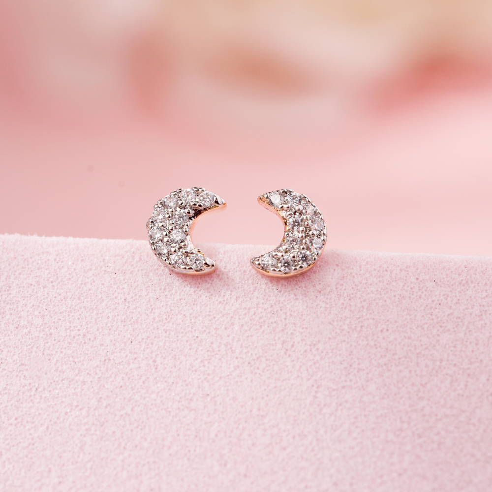 Nola Moon Stud Earrings - Petit