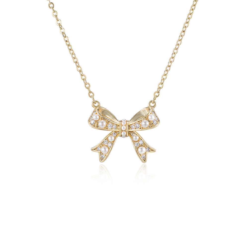 Juliette Pearl Bow Necklace