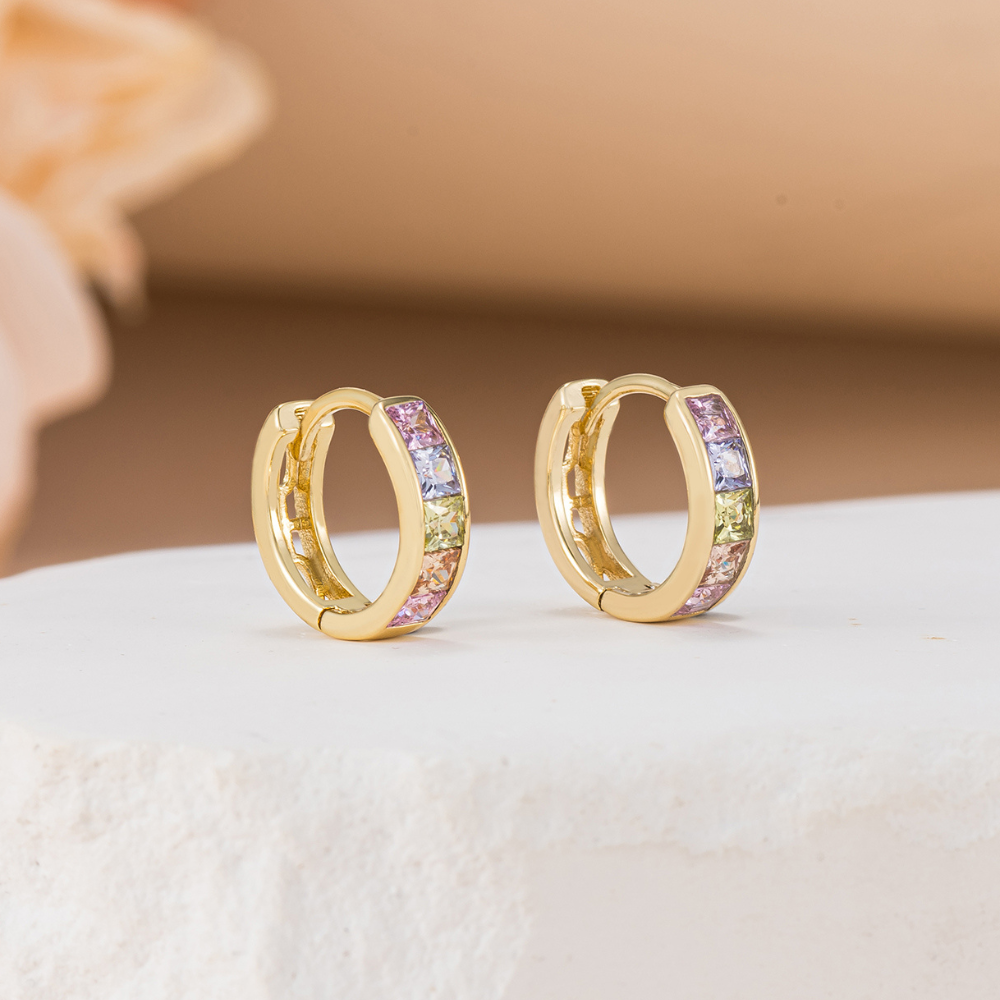 Candy Tricolor Hoop Earrings