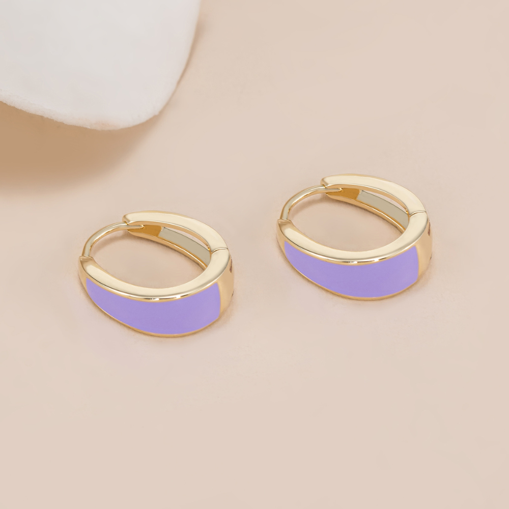Oona Enamel U Hoop Earrings