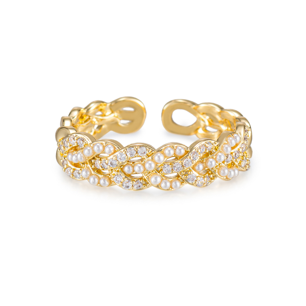 Harper Braided Pearl Ring