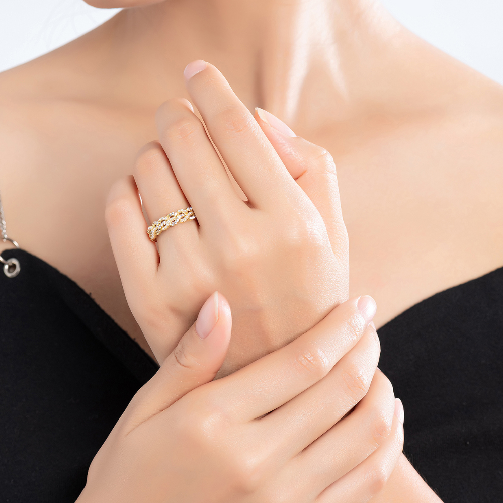 Harper Braided Pearl Ring