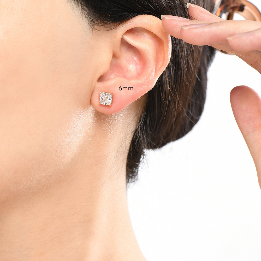 Radiant Cut Solitaire Earrings