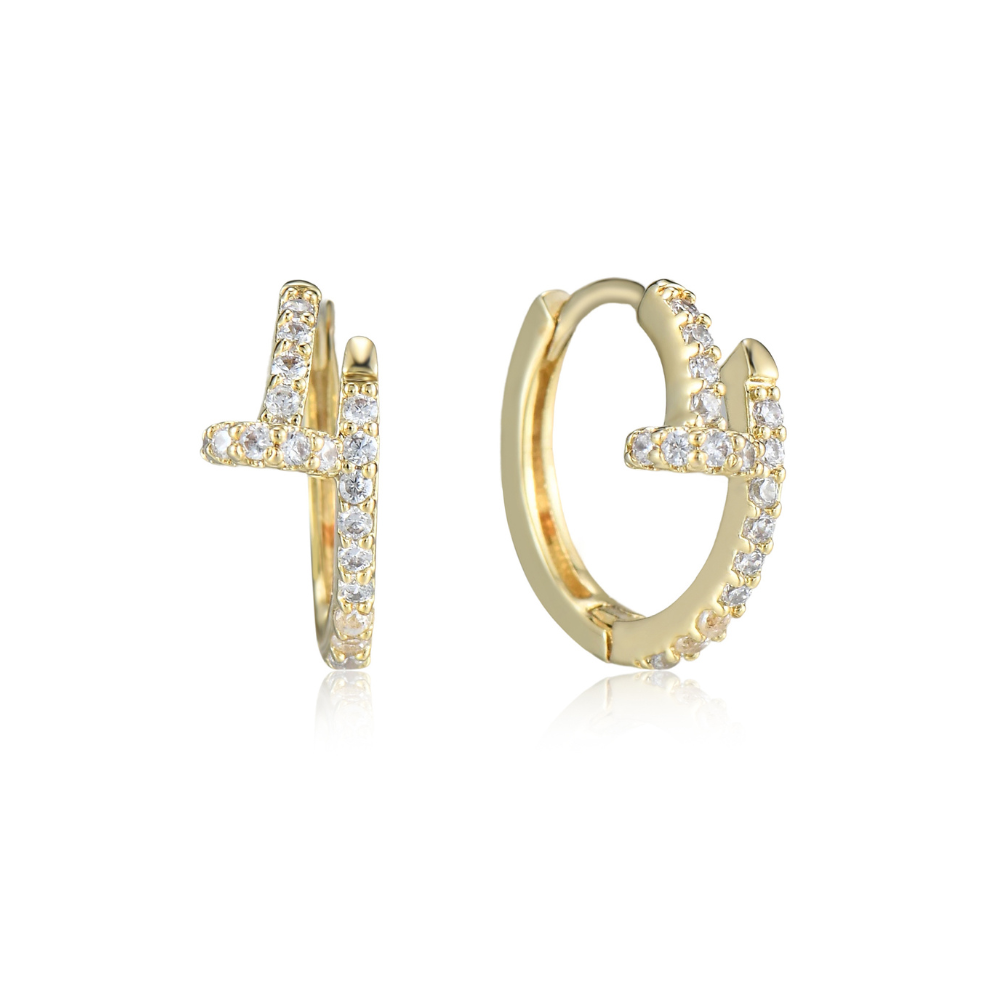 Cleo Dainty Petite Nail Huggie Hoop Earrings