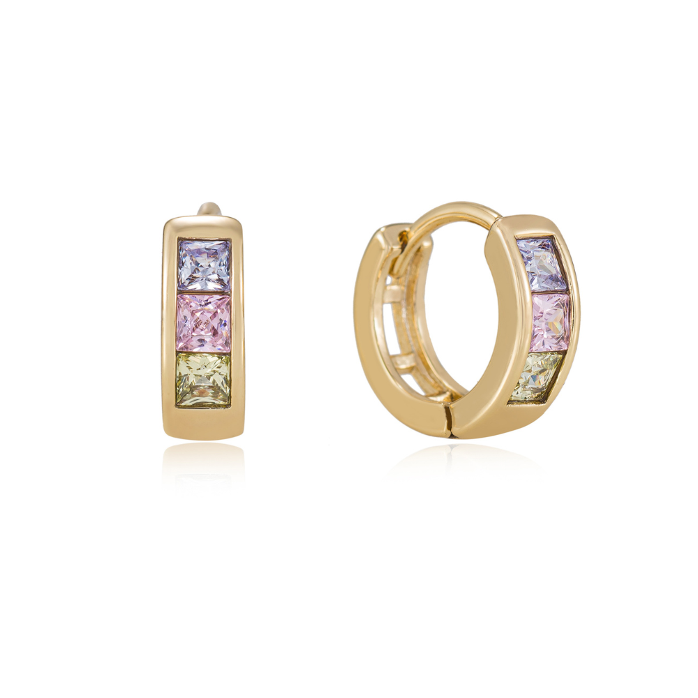 Candy Tricolor Hoop Earrings