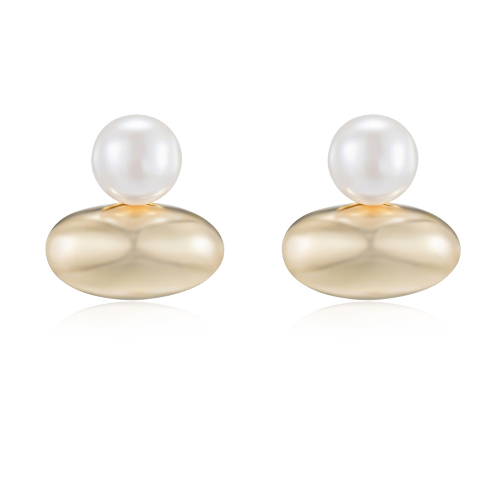 Meadow Pearl Pebble Drop Earrings - 925 Silver Post