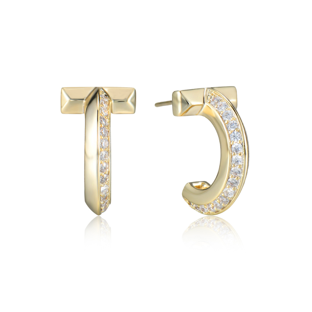 Tori T Half Hoop Earrings