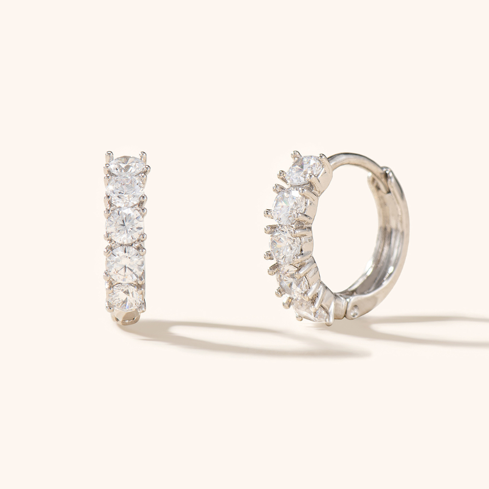 Leia Tennis Line Hoop Earrings