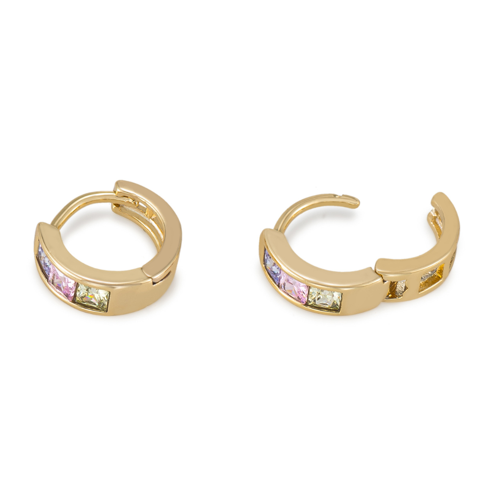 Candy Tricolor Hoop Earrings