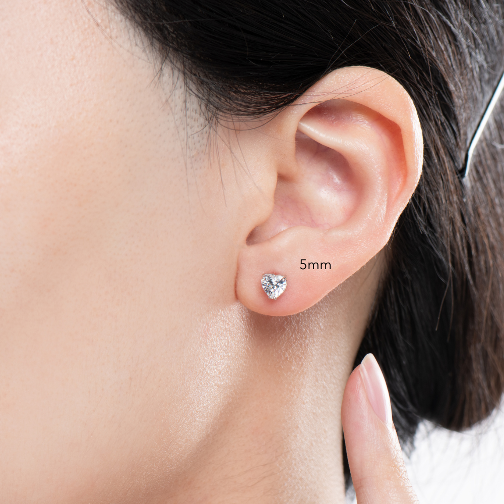 Mahi Heart Solitaire Stud Earrings
