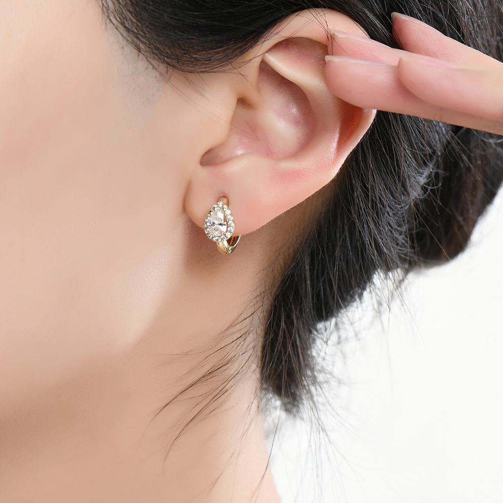 Helena Pear Hoop Earrings