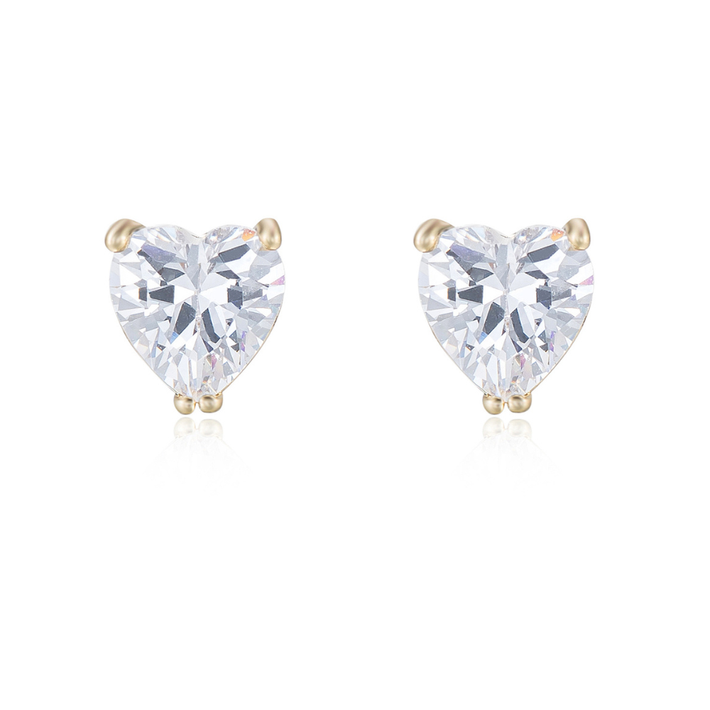 Mahi Heart Solitaire Stud Earrings