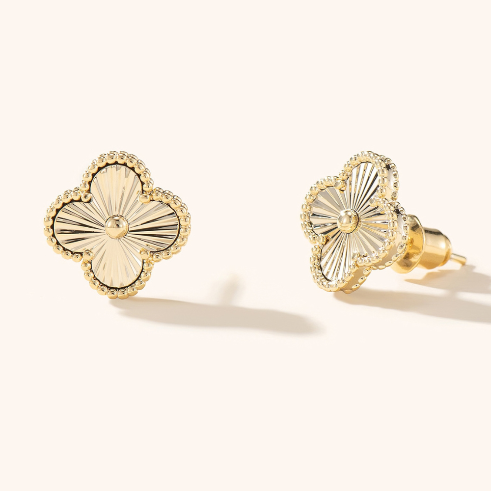 Tara Clover Stud Earrings - 925 Silver Post