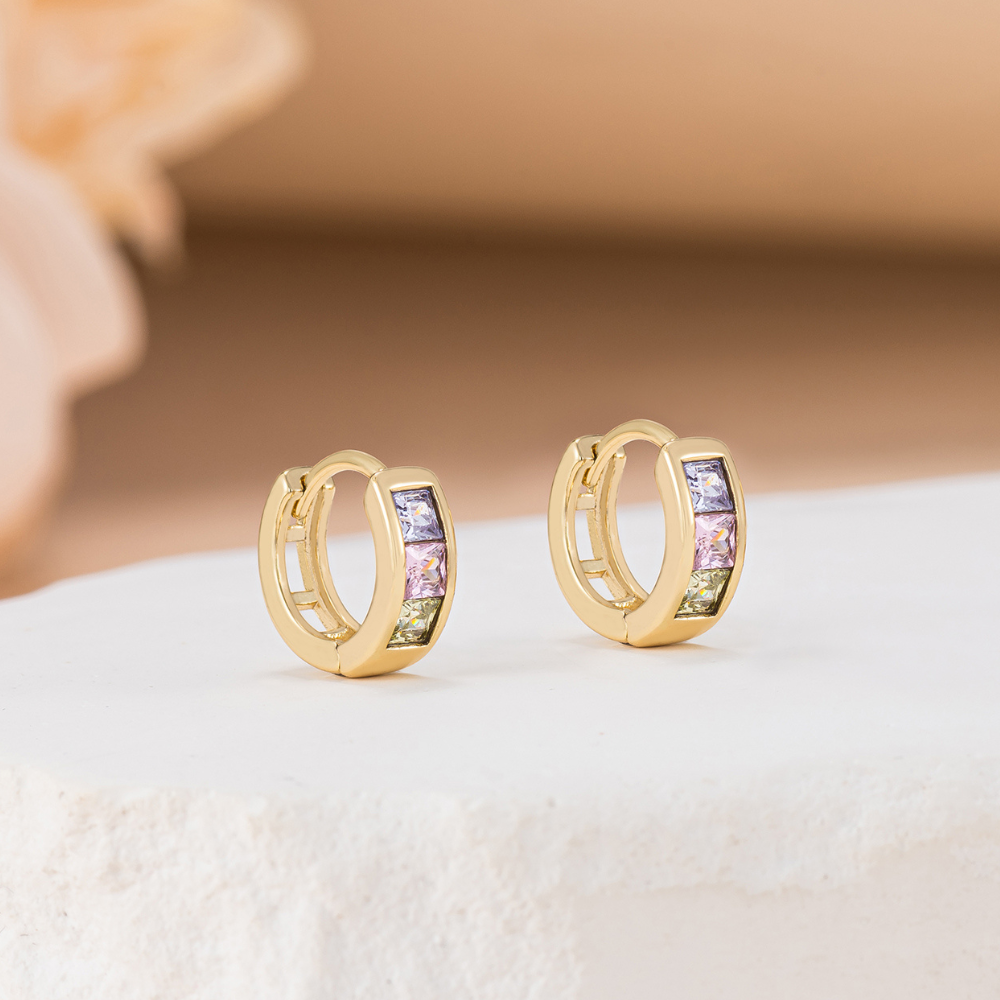 Candy Tricolor Hoop Earrings