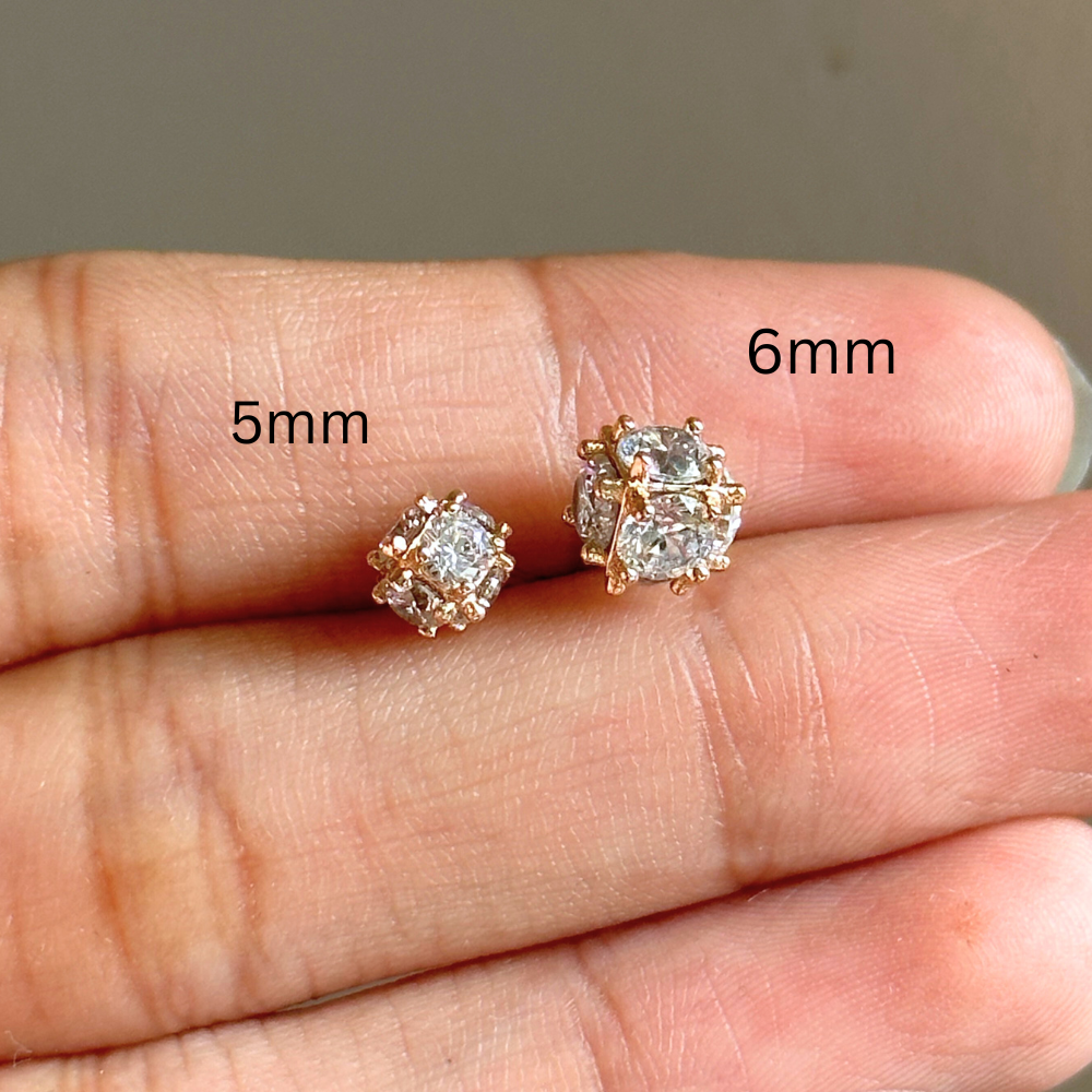 Athena & Co. 18k Gold Plated Simone Faceted Cube Stud Earrings