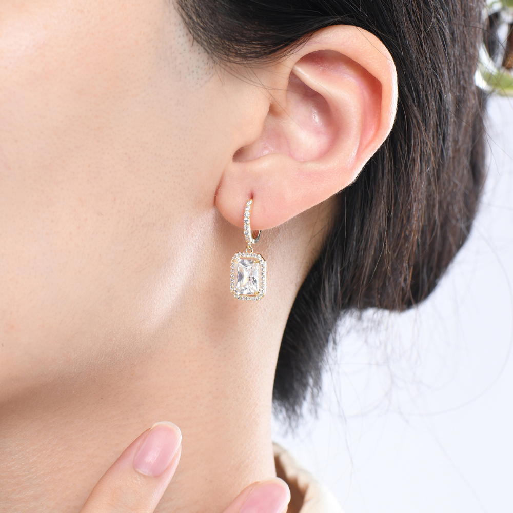 Francesca Drop Hoop Earrings