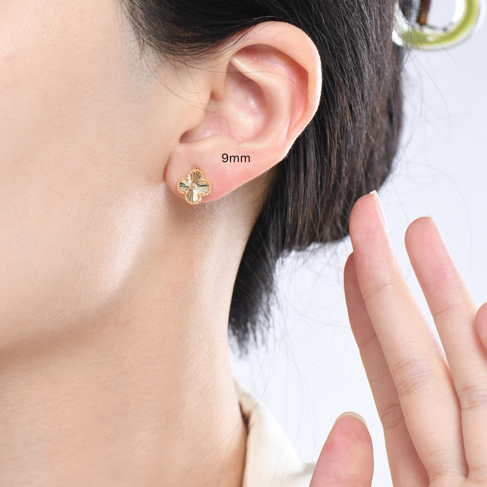 Tara Clover Stud Earrings - 925 Silver Post