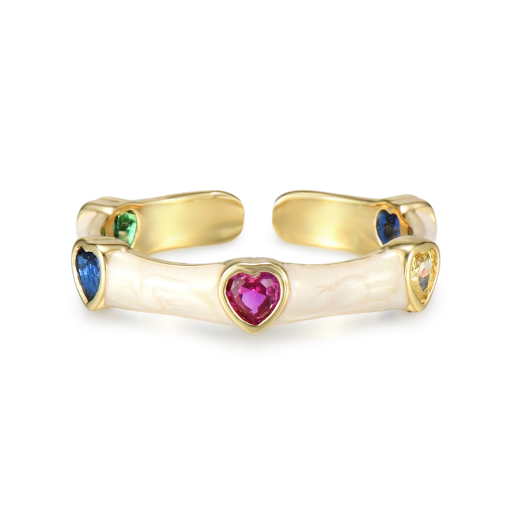 Ysa Enamel Heart Ring