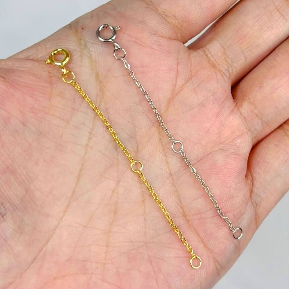 Necklace Extender - White Gold and Gold Color