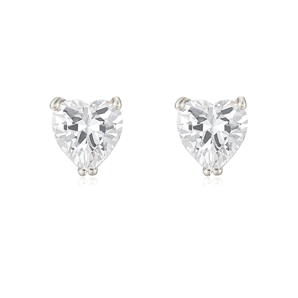 Mahi Heart Solitaire Stud Earrings