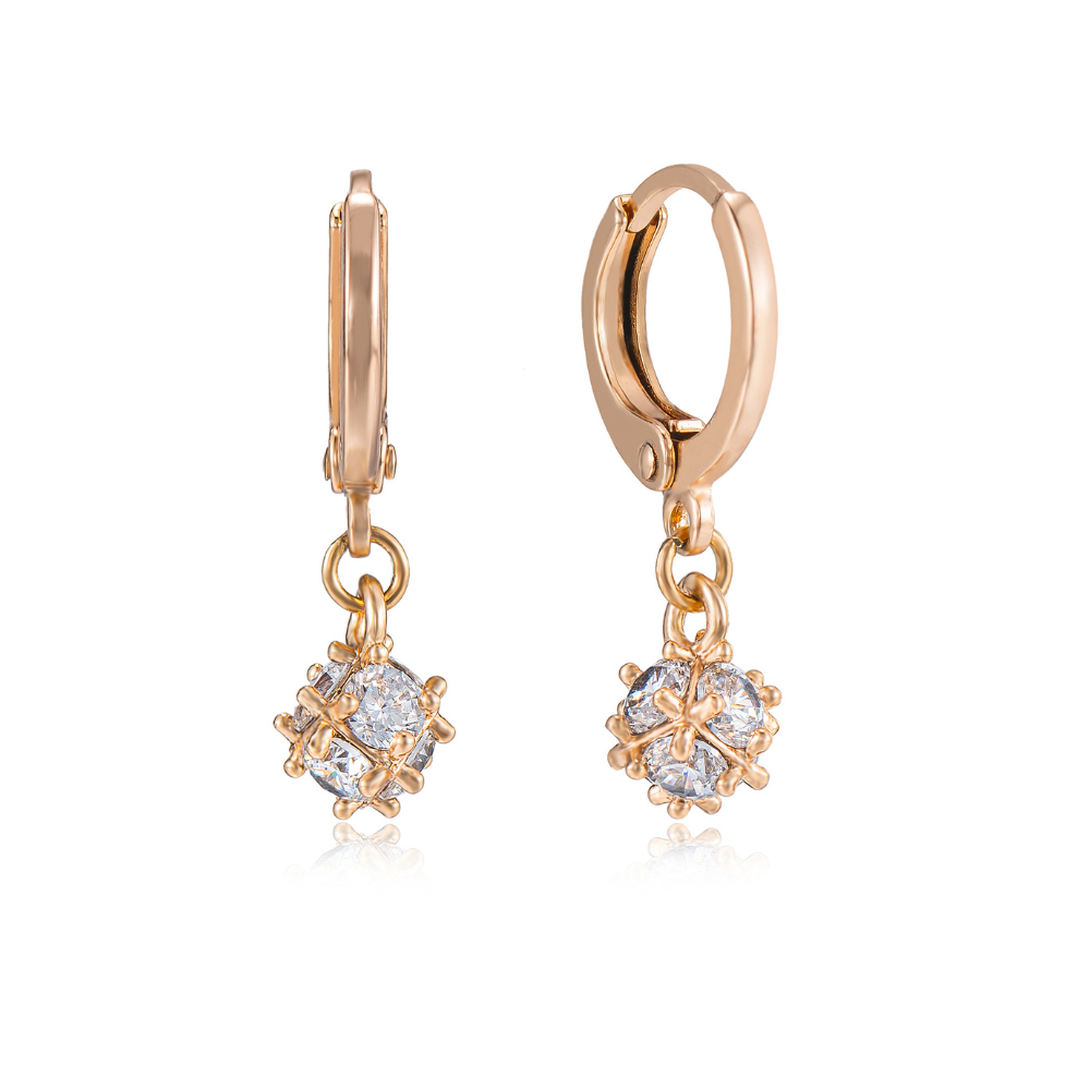 Simone Faceted Cube Hoop Earrings