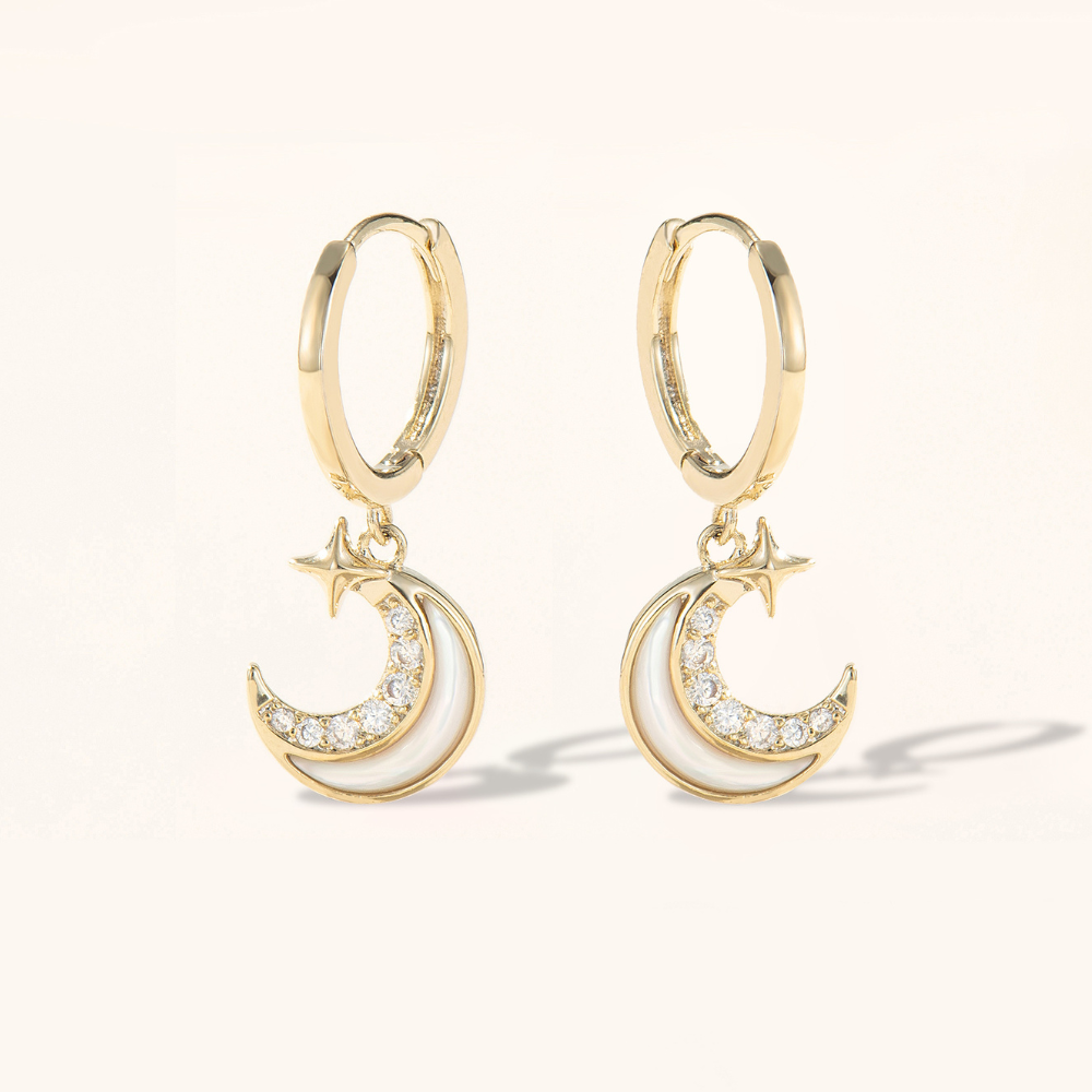Calea Moon Drop Earrings - 925 Silver Post