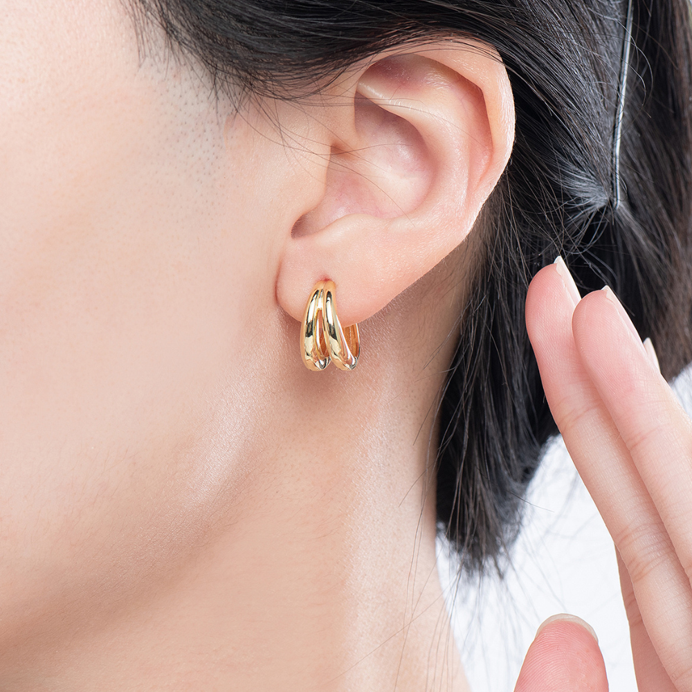 Naya Double Hoop Illusion Earrings
