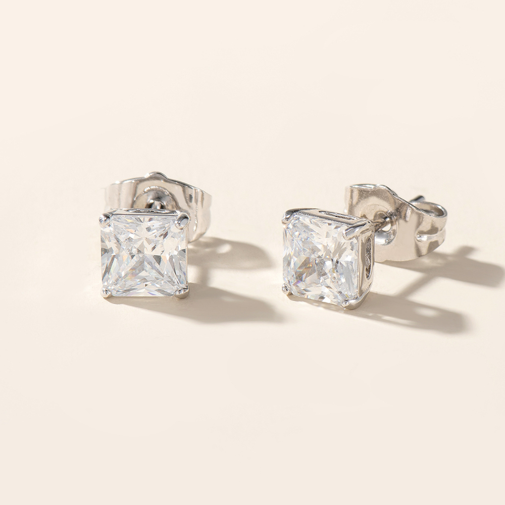 Radiant Cut Solitaire Earrings